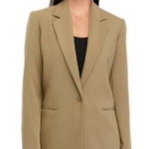 NWOT DKNY Women's One Button Notch Collar Jacket Blazer Tan Light Fatigue Size 8